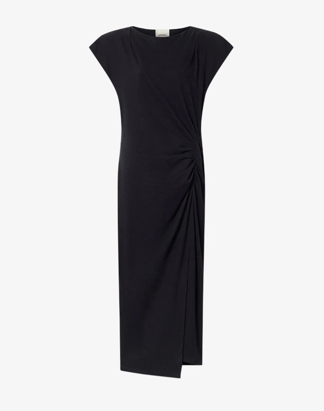 vestido isabel marant de punto de algodón nadela negro